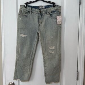 Free People Crop WashOut Jeans size w28